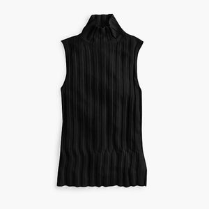 J Crew 365 Black Sleeveless Turtleneck Size S